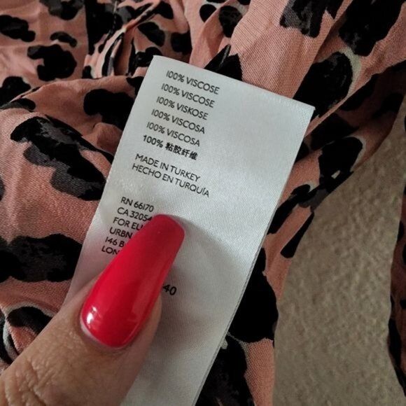 Maeve x Anthropologie Rita Pink Leopard Printed Tunic Blouse Women's Size Small - Picture 5 of 8